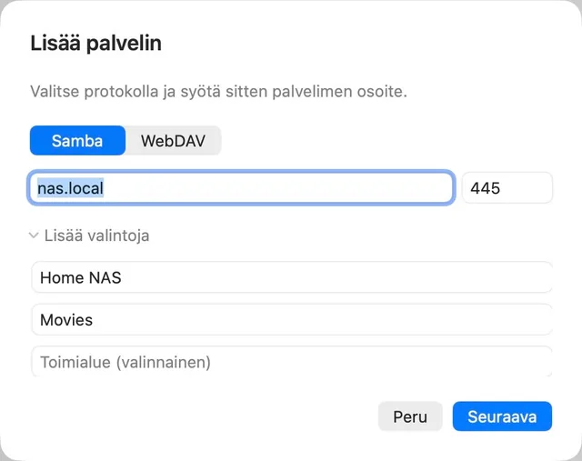 NAS · Media-URL · SMB / WebDAV
